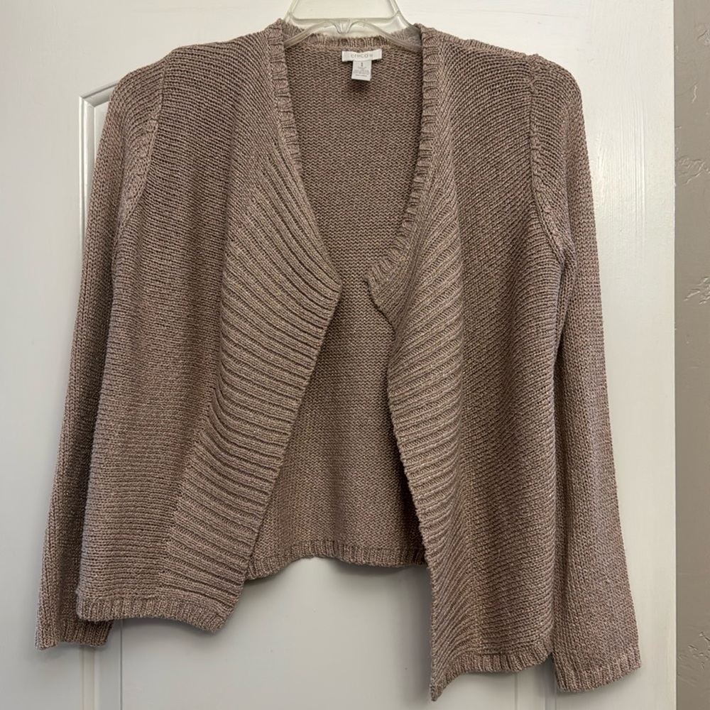 Chico’s size 1 pick Shimmer Sweater Muted Blush